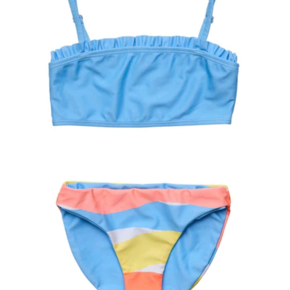 Snapper Rock Size 10 (9-10 YRS) GOOD VIBES FRILLED BANDEAU BIKINI SnapperRock